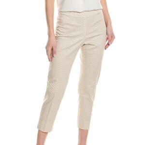 Peserico Cotton/Elastane Box Dotted Side Zip Back Notch Crop Pants Sz 42/US 6